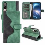 For HTC Desire 22 Pro Stitching Horizontal Flip Leather Phone Case(Green)