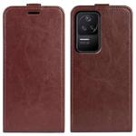 For Xiaomi Redmi K40S R64 Texture Vertical Flip Leather Phone Case(Brown)