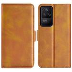 For Xiaomi Redmi K40S Dual-side Magnetic Buckle Horizontal Flip Leather Phone Case(Yellow)