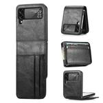 For Samsung Galaxy Z Flip4 5G Multi-card Photo Frame Folding Leather Phone Case(Black)