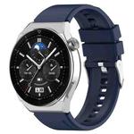For Huawei  Watch GT Runner 22mm Protruding Head Silicone Strap Silver Buckle(Navy Blue)