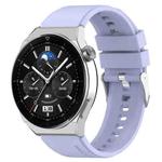 For Huawei Watch GT3 46mm 22mm Protruding Head Silicone Strap Silver Buckle(Purple)