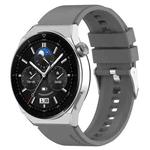 For Huawei Watch GT3 46mm 22mm Protruding Head Silicone Strap Silver Buckle(Gray)