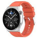 For Huawei Watch GT2 Pro / GT2e 22mm Protruding Head Silicone Strap Silver Buckle(Orange)