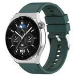 For Honor Magic Watch 2 42mm 20mm Protruding Head Silicone Strap Silver Buckle(Dark Green)