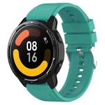 Protruding Head Silicone Strap Silver Buckle For Samsung Galaxy Watch3 45mm 22mm(Teal Green)