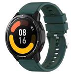 Protruding Head Silicone Strap Silver Buckle For Samsung Galaxy Gear S3 Classic 22mm(Dark Green)