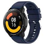 Protruding Head Silicone Strap Silver Buckle For Samsung Galaxy Gear S3 Frontier 22mm(Navy Blue)