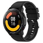 Protruding Head Silicone Strap Silver Buckle For Samsung Galaxy Watch Active 40mm 20mm(Black)