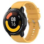Protruding Head Silicone Strap Silver Buckle For Samsung Galaxy Watch Active 40mm 20mm(Yellow)