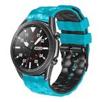 For Huawei Watch GT3 Pro 46mm 22mm Football Pattern Two-Color Silicone Strap(Blue+Black)