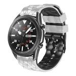 For Huawei GT2 46mm 22mm Football Pattern Two-Color Silicone Strap(White+Black)