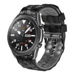 For Honor Watch GS 3 22mm Football Pattern Two-Color Silicone Strap(Black+Grey)
