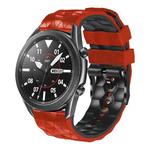 For Amazfit GTR 3 Pro 22mm Football Pattern Two-Color Silicone Strap(Red+Black)