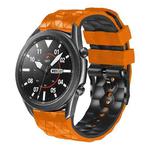 For Ticwatch Pro 2020 22mm Football Pattern Two-Color Silicone Strap(Orange+Black)