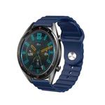 For Samsung Galaxy Watch 4 44mm 20mm Corrugated Silicone Watch Band(Blue)