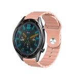 For Samsung Galaxy Watch 4 44mm 20mm Corrugated Silicone Watch Band(Sand Pink)