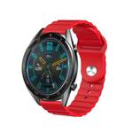 For Samsung  Galaxy Watch 4 Classic 42mm 20mm Corrugated Silicone Watch Band(Red)