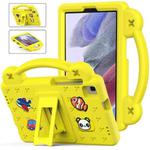 For Samsung Galaxy Tab A7 Lite 8.7 2021 T220/T225 Handle Kickstand Children EVA Shockproof Tablet Case(Yellow)