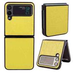 For Samsung Galaxy Z Flip4 Crazy Horse Texture Leather Phone Case(Yellow)