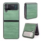 For Samsung Galaxy Z Flip4 Wood Grain Phone Case(Green)