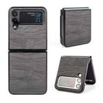 For Samsung Galaxy Z Flip4 Wood Grain Phone Case(Black)