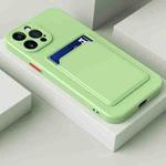 For iPhone 14 Pro Skin Feel Card Color Button TPU Case(Matcha Green)