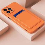 For iPhone 14 Pro Max Skin Feel Card Color Button TPU Case (Orange)