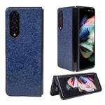 For Samsung Galaxy Z Fold4 Flower Butterfly Texture Folding Phone Case(Blue)