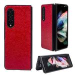 For Samsung Galaxy Z Fold4 Flower Butterfly Texture Folding Phone Case(Red)