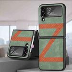 Z Shape Fiber Stitching Folding Phone Case For Samsung Galaxy Z Flip4(Green)