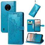 For Nokia C200 Mandala Flower Embossed Leather Phone Case(Blue)