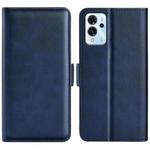 For ZTE V40 Pro Dual-side Magnetic Buckle Flip Leather Phone Case(Dark Blue)