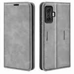 For Xiaomi Poco F4 GT Retro-skin Magnetic Suction Leather Phone Case(Grey)