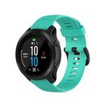 For Garmin Forerunner945 / fenix5 Plus / Approach S60 Monochrome Silicone Watch Band(Lake Blue)