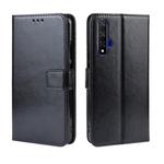 Retro Crazy Horse Texture Horizontal Flip Leather Case for HUAWEI Honor 20 , with Holder & Card Slots & Photo Frame(Black)