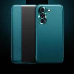 For Huawei Nova 10 Pro Side Display Plain Leather Phone Case(Blue)