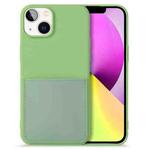 For iPhone 14 Liquid Silicone Skin Feel Phone Case with Card Slot (Green)