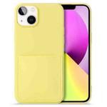 For iPhone 14 Liquid Silicone Skin Feel Phone Case with Card Slot (Yellow)