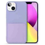 For iPhone 14 Liquid Silicone Skin Feel Phone Case with Card Slot (Light Purple)