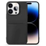 For iPhone 14 Pro Max Liquid Silicone Skin Feel Phone Case with Card Slot (Black)