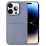 For iPhone 14 Pro Max Liquid Silicone Skin Feel Phone Case with Card Slot (Lavender Grey)