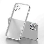 For iPhone 12 Pro Max Frosted Lens Protector Lock Buckle Phone Case(Silver)