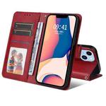 For iPhone 14 JSM Calf Texture Leather Phone Case (Red)