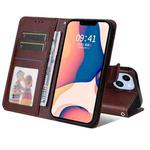For iPhone 14 JSM Calf Texture Leather Phone Case (Brown)