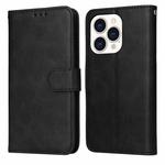 For iPhone 14 Pro Max JSM Calf Texture Leather Phone Case (Black)