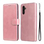 For Samsung Galaxy A13 5G JUNSUNMAY Calf Texture Leather Phone Case(Pink)