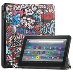 For Amazon Fire 7 12th 2022 JSM Smart Leather Tablet Case(Graffiti)