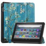 For Amazon Fire 7 12th 2022 JSM Smart Leather Tablet Case(Apricot Flower)