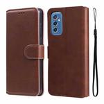 For Samsung Galaxy M52 5G JUNSUNMAY Calf Texture Leather Phone Case(Brown)